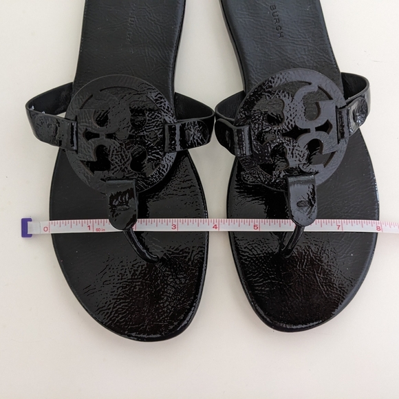 EUC! Tory Burch Miller Sandal In Black Patent Leather Size 7.5 - Picture 10 of 16